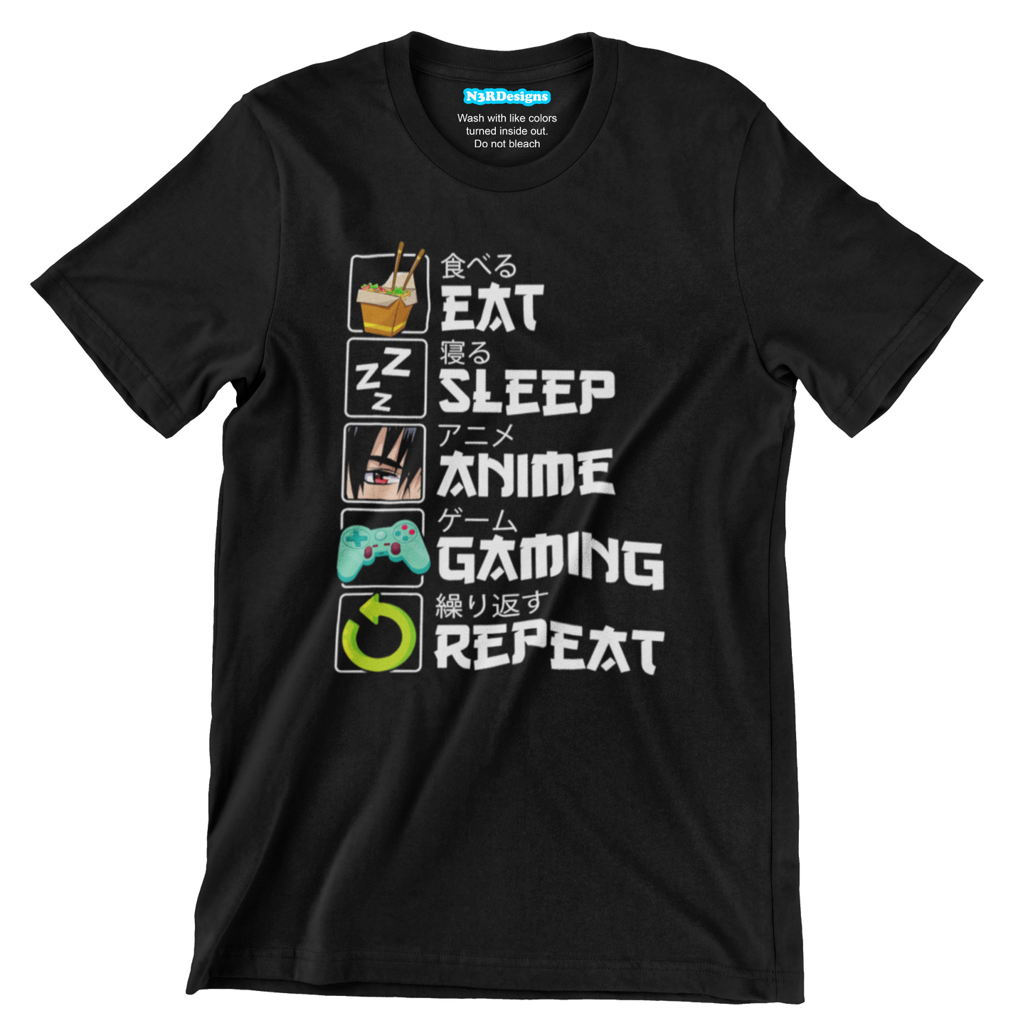 EAT SLEEP ANIME GAMING REPEAT (T-SHIRT)