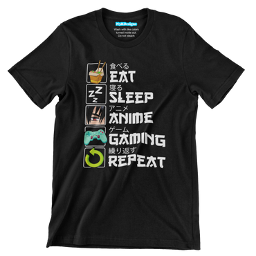 EAT SLEEP ANIME GAMING REPEAT (T-SHIRT)